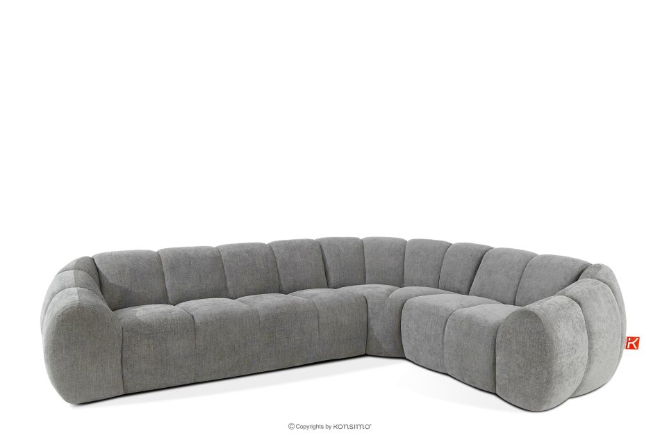 FLAVA Gesteppte Eckcouch im Retro-Modern-Stil rechts hellgrau Hellgrau - Foto 2