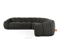 Gesteppte Eckcouch im Retro-Modern-Stil rechts graphit
