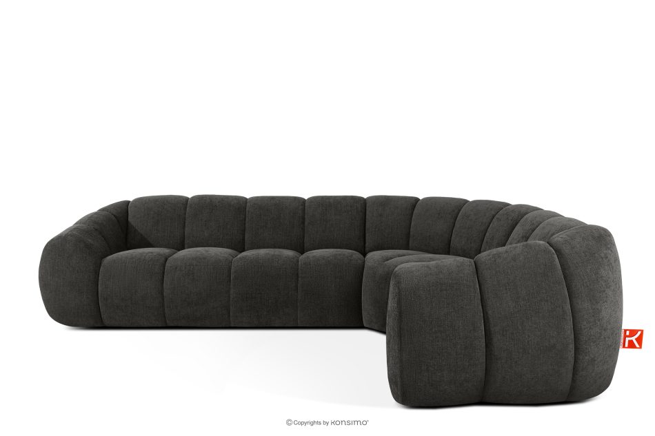 FLAVA Gesteppte Eckcouch im Retro-Modern-Stil rechts graphit Graphit - Foto 0