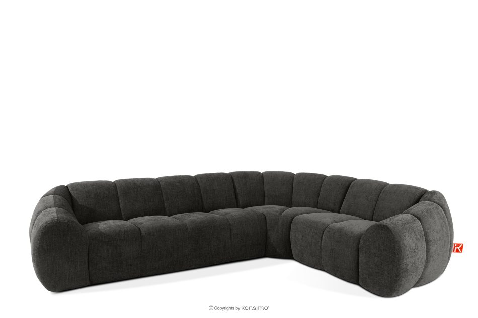FLAVA Gesteppte Eckcouch im Retro-Modern-Stil rechts graphit Graphit - Foto 2