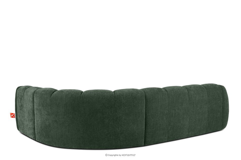 FLAVA Gesteppte Eckcouch im Retro-Modern-Stil rechts dunkelgrün Dunkelgrün - Foto 3