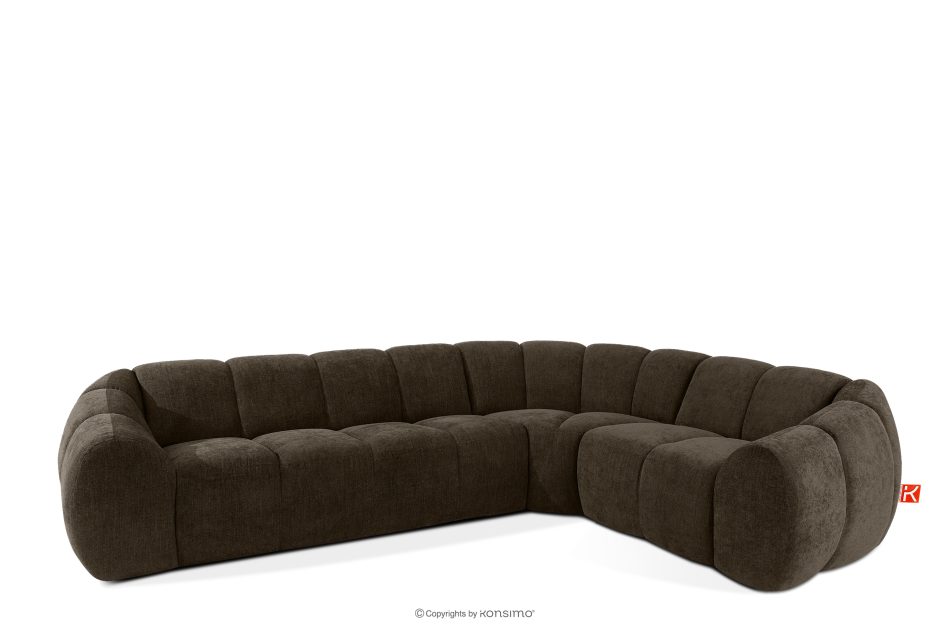 FLAVA Gesteppte Eckcouch im Retro-Modern-Stil rechts braun Braun - Foto 2