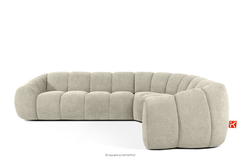 FLAVA Gesteppte Eckcouch im Retro-Modern-Stil rechts ecru Ecru - Foto 0