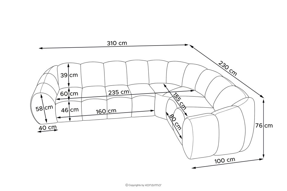 FLAVA Gesteppte Eckcouch im Retro-Modern-Stil rechts dunkelgrün Dunkelgrün - Foto 10
