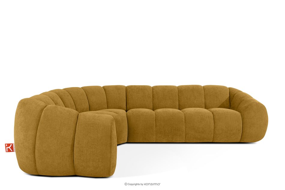 FLAVA Gesteppte Eckcouch im Retro-Modern-Stil links honigfarben Honigfarben - Foto 0