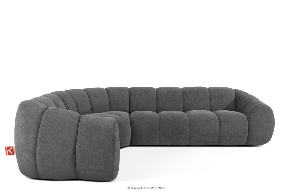 FLAVA Gesteppte Eckcouch im Retro-Modern-Stil links grau Grau - Foto 0