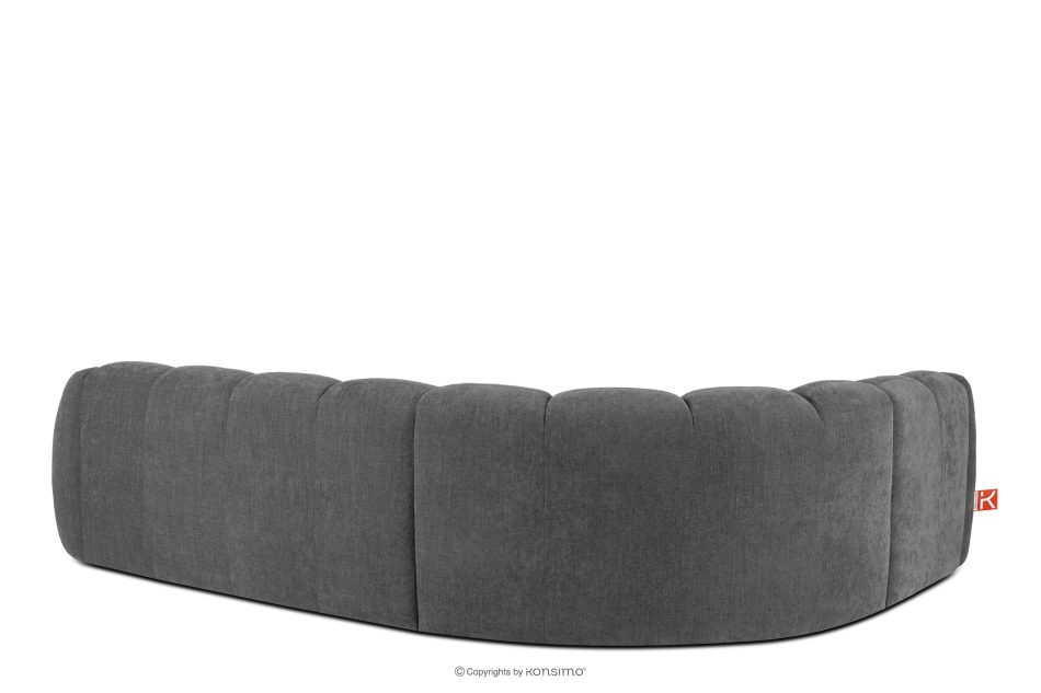 FLAVA Gesteppte Eckcouch im Retro-Modern-Stil links grau Grau - Foto 3