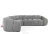 Gesteppte Eckcouch im Retro-Modern-Stil links hellgrau