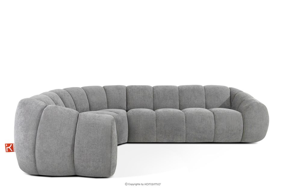 FLAVA Gesteppte Eckcouch im Retro-Modern-Stil links hellgrau Hellgrau - Foto 0