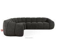 Gesteppte Eckcouch im Retro-Modern-Stil links graphit