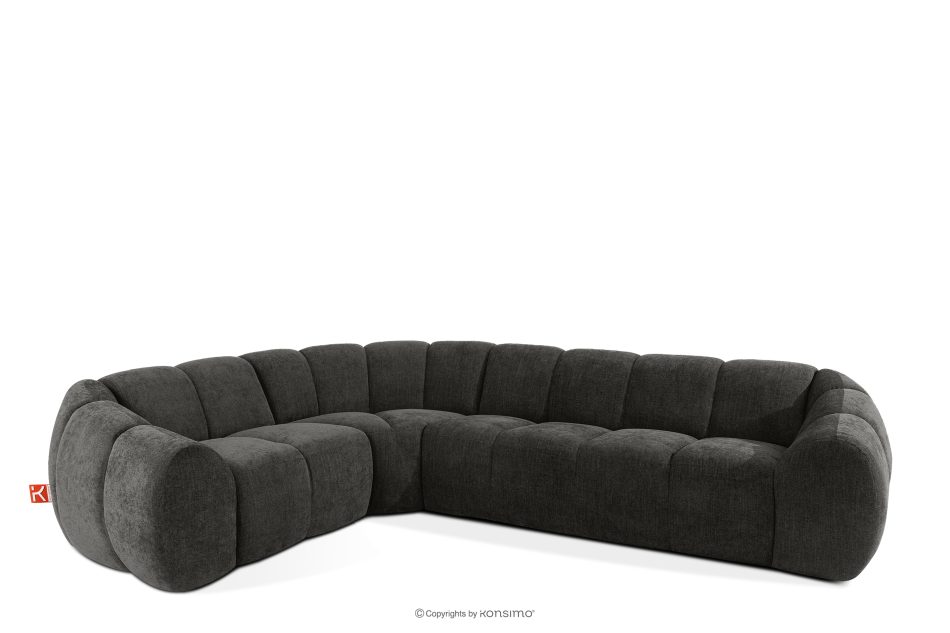 FLAVA Gesteppte Eckcouch im Retro-Modern-Stil links graphit Graphit - Foto 2