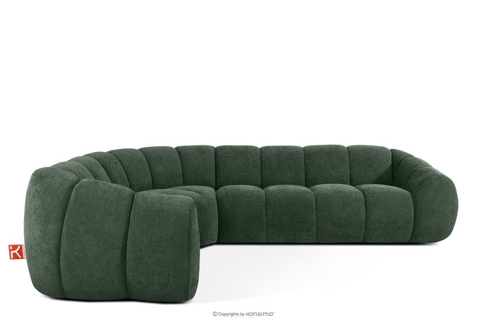 FLAVA Gesteppte Eckcouch im Retro-Modern-Stil links dunkelgrün Dunkelgrün - Foto 0