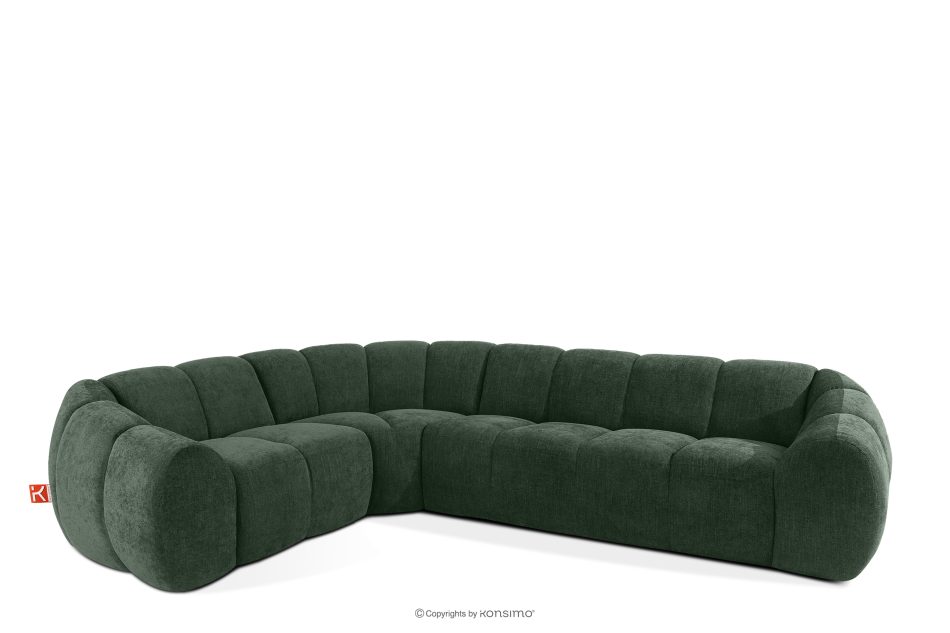 FLAVA Gesteppte Eckcouch im Retro-Modern-Stil links dunkelgrün Dunkelgrün - Foto 2