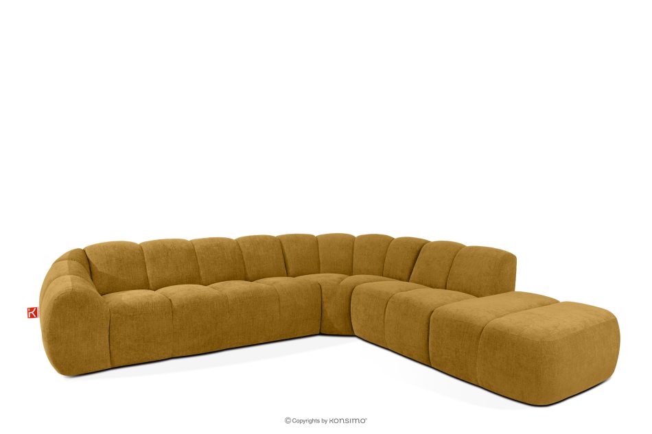 FLAVA Curve-Ecksofa im Retro-Modern-Stil modular rechts honigfarben Honigfarben - Foto 2