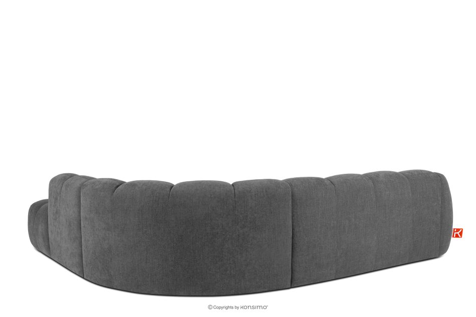 FLAVA Curve-Ecksofa im Retro-Modern-Stil modular rechts grau Grau - Foto 3