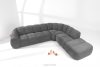 FLAVA Curve-Ecksofa im Retro-Modern-Stil modular rechts grau Grau - Foto 2