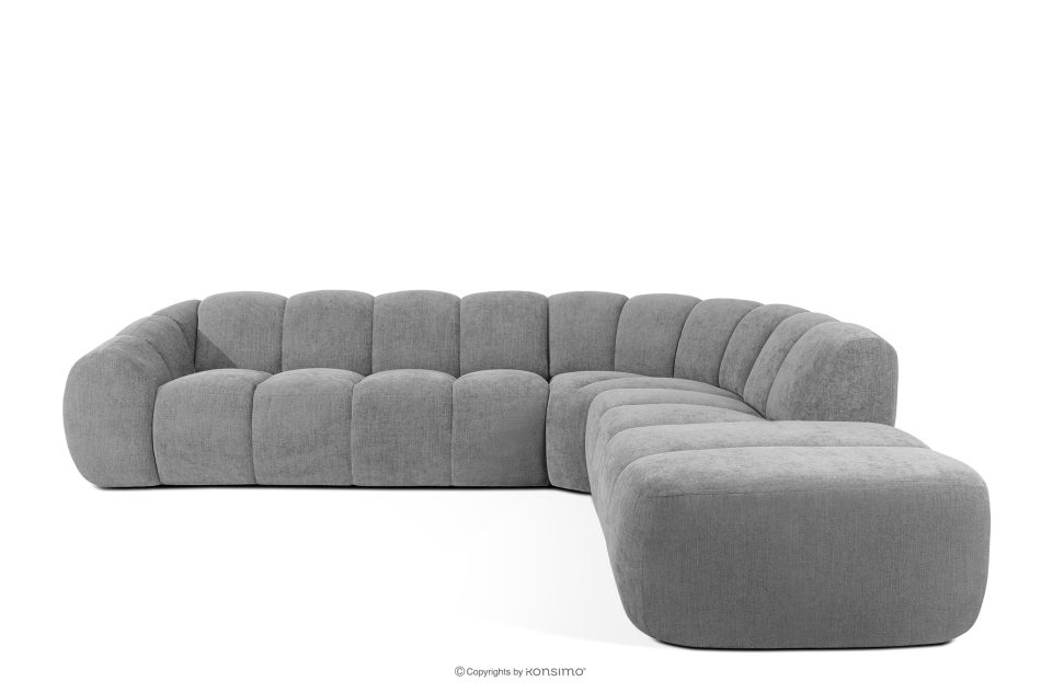 FLAVA Curve-Ecksofa im Retro-Modern-Stil modular rechts hellgrau Hellgrau - Foto 0