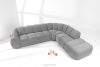 FLAVA Curve-Ecksofa im Retro-Modern-Stil modular rechts hellgrau Hellgrau - Foto 2