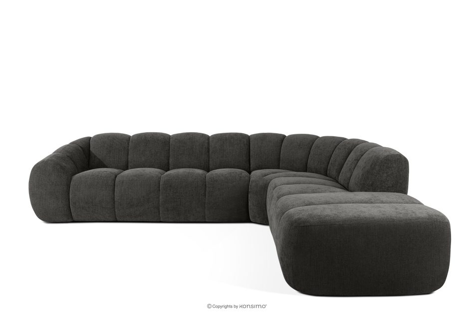 FLAVA Curve-Ecksofa im Retro-Modern-Stil modular rechts graphit Graphit - Foto 0