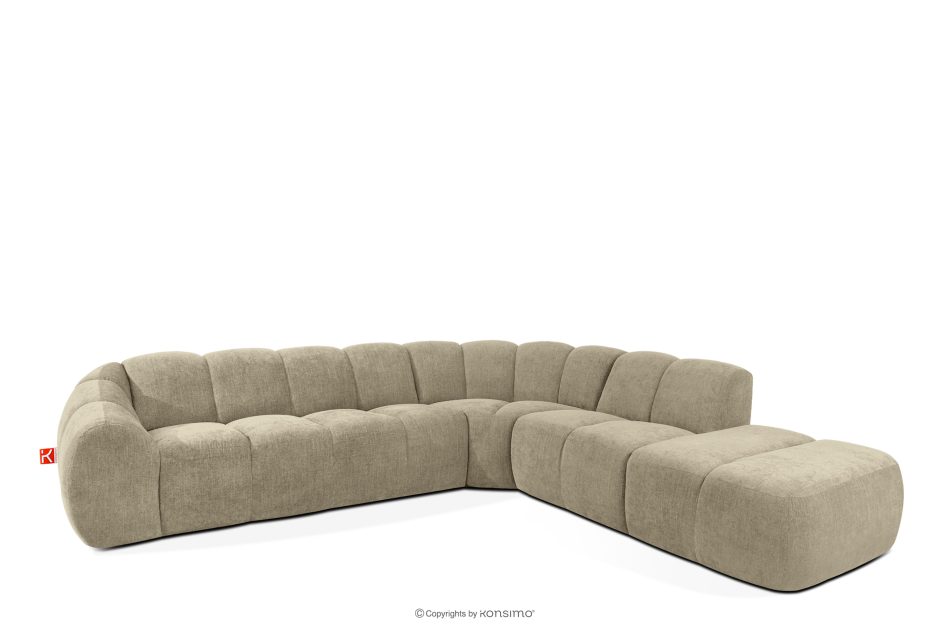 FLAVA Curve-Ecksofa im Retro-Modern-Stil modular rechts sandfarben Sandfarben - Foto 2