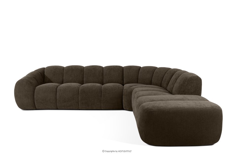 FLAVA Curve-Ecksofa im Retro-Modern-Stil modular rechts braun Braun - Foto 0