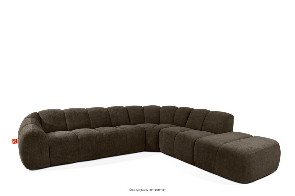 FLAVA Curve-Ecksofa im Retro-Modern-Stil modular rechts braun Braun - Foto 2