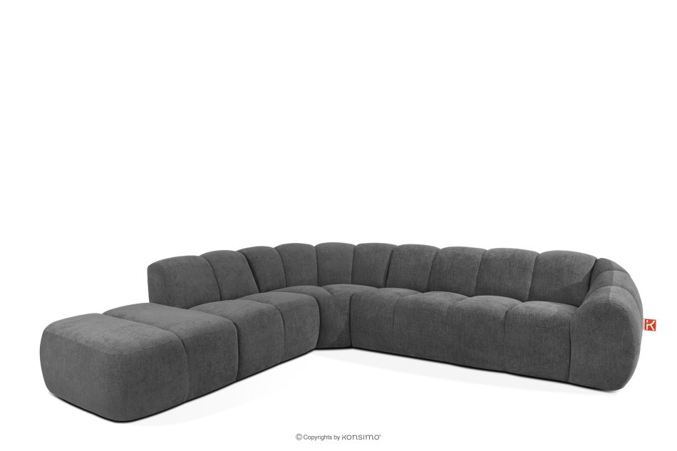 FLAVA Curve-Ecksofa im Retro-Modern-Stil modular links grau Grau - Foto 2