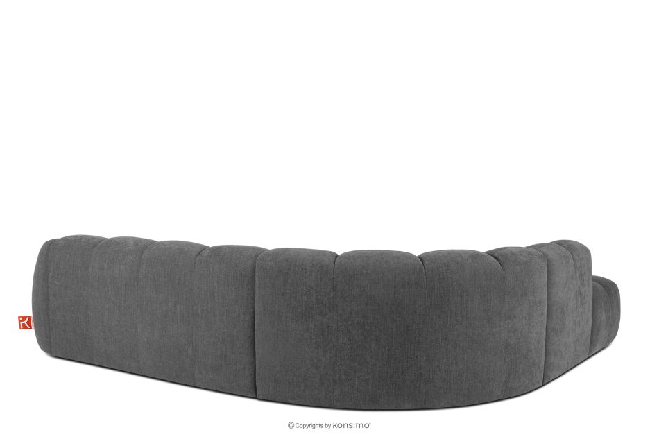 FLAVA Curve-Ecksofa im Retro-Modern-Stil modular links grau Grau - Foto 3