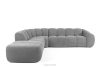 FLAVA Curve-Ecksofa im Retro-Modern-Stil modular links hellgrau Hellgrau - Foto 1
