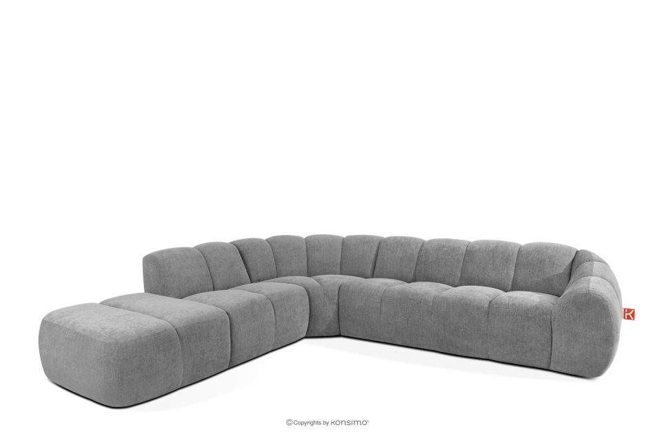 FLAVA Curve-Ecksofa im Retro-Modern-Stil modular links hellgrau Hellgrau - Foto 2