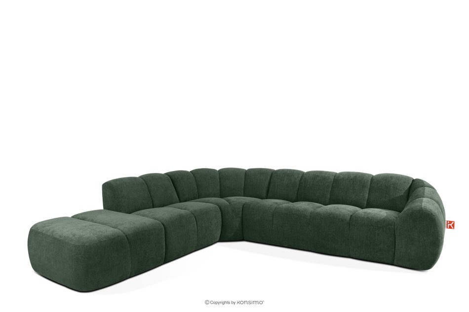 FLAVA Curve-Ecksofa im Retro-Modern-Stil modular links dunkelgrün Dunkelgrün - Foto 2