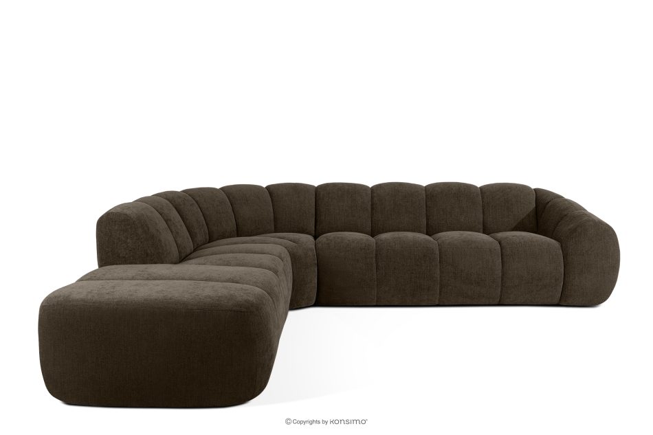 FLAVA Curve-Ecksofa im Retro-Modern-Stil modular links braun Braun - Foto 0