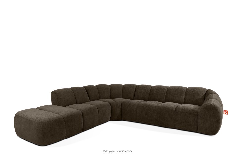 FLAVA Curve-Ecksofa im Retro-Modern-Stil modular links braun Braun - Foto 2