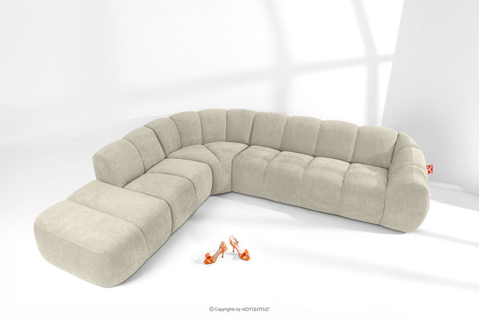 FLAVA Curve-Ecksofa im Retro-Modern-Stil modular links ecru Ecru - Foto 1