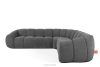 Großes gestepptes Ecksofa im Retro-Modern-Stil rechts grau