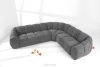 FLAVA Großes gestepptes Ecksofa im Retro-Modern-Stil rechts grau Grau - Foto 2