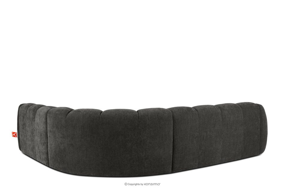 FLAVA Großes gestepptes Ecksofa im Retro-Modern-Stil rechts graphit Graphit - Foto 3