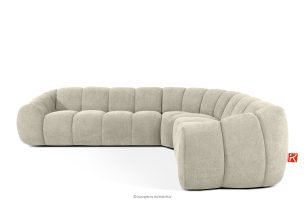 FLAVA, https://konsimo.de/kollektion/flava/ Großes gestepptes Ecksofa im Retro-Modern-Stil rechts ecru Ecru - Foto