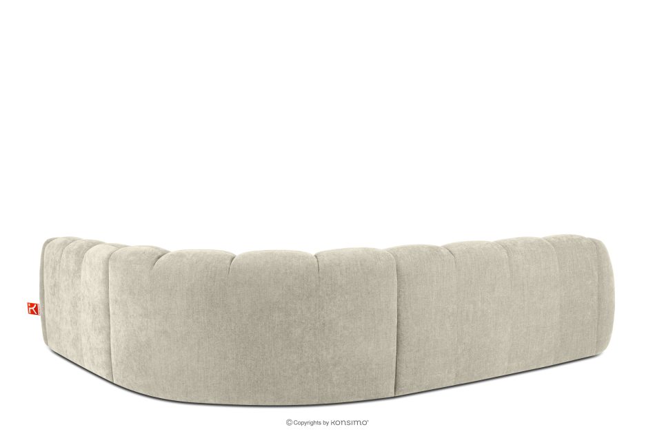 FLAVA Großes gestepptes Ecksofa im Retro-Modern-Stil rechts ecru Ecru - Foto 3