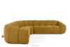 FLAVA Großes gestepptes Ecksofa im Retro-Modern-Stil links honigfarben Honigfarben - Foto 1