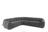FLAVA Großes gestepptes Ecksofa im Retro-Modern-Stil links aschgrau Grau - Foto 3