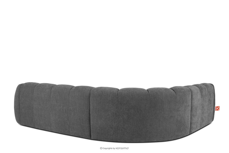 FLAVA Großes gestepptes Ecksofa im Retro-Modern-Stil links aschgrau Grau - Foto 3