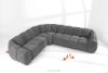 FLAVA Großes gestepptes Ecksofa im Retro-Modern-Stil links aschgrau Grau - Foto 2