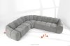 FLAVA Großes gestepptes Ecksofa im Retro-Modern-Stil links hellgrau Hellgrau - Foto 2