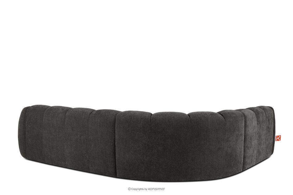 FLAVA Großes gestepptes Ecksofa im Retro-Modern-Stil links graphit Graphit - Foto 3