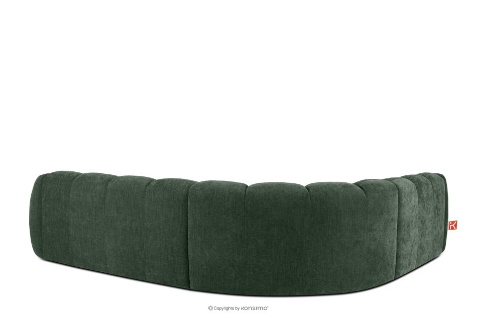 FLAVA Großes gestepptes Ecksofa im Retro-Modern-Stil links dunkelgrün Dunkelgrün - Foto 3