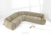 FLAVA Großes gestepptes Ecksofa im Retro-Modern-Stil links sandfarben Sandfarben - Foto 2