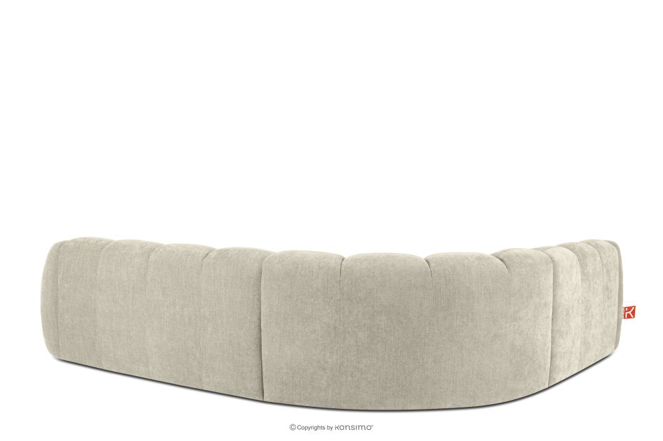 FLAVA Großes gestepptes Ecksofa im Retro-Modern-Stil links ecru Ecru - Foto 3