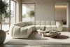 FLAVA Großes gestepptes Ecksofa im Retro-Modern-Stil links ecru Ecru - Foto 10