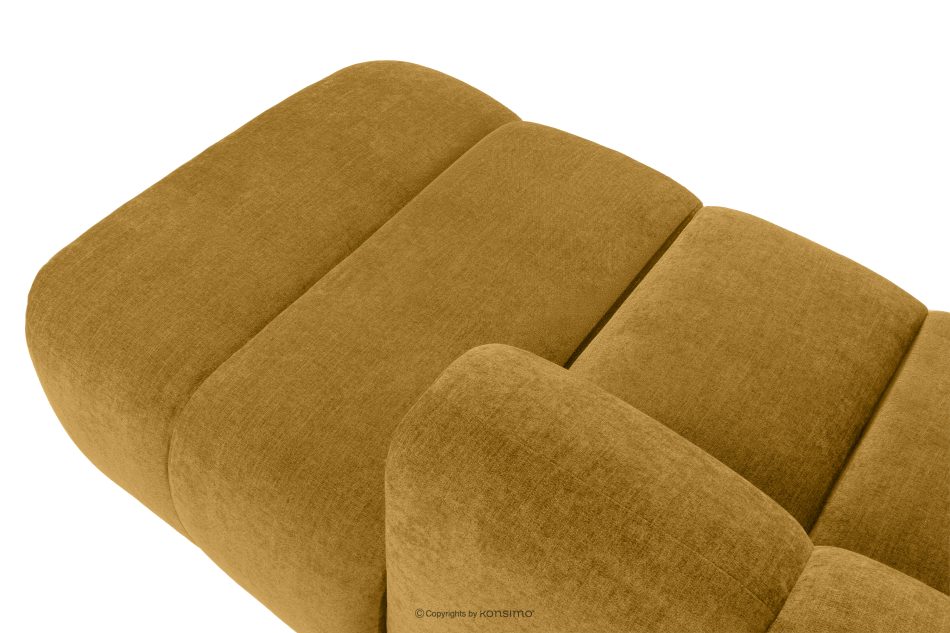 FLAVA Großes gestepptes modulares Ecksofa im Retro-Modern-Stil rechts honigfarben Honigfarben - Foto 9